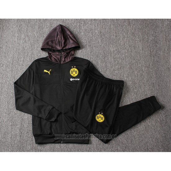 Chandal con Capucha del Borussia Dortmund 2019-2020 Negro